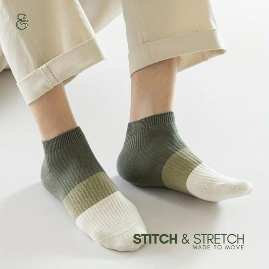 TriStride Gentleman’s Ankle Socks Collection (5 Pairs) - Stitch & Stretch