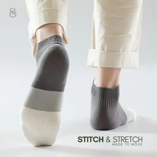 Ankle Tri Color Socks (1Pair) - Stitch & Stretch